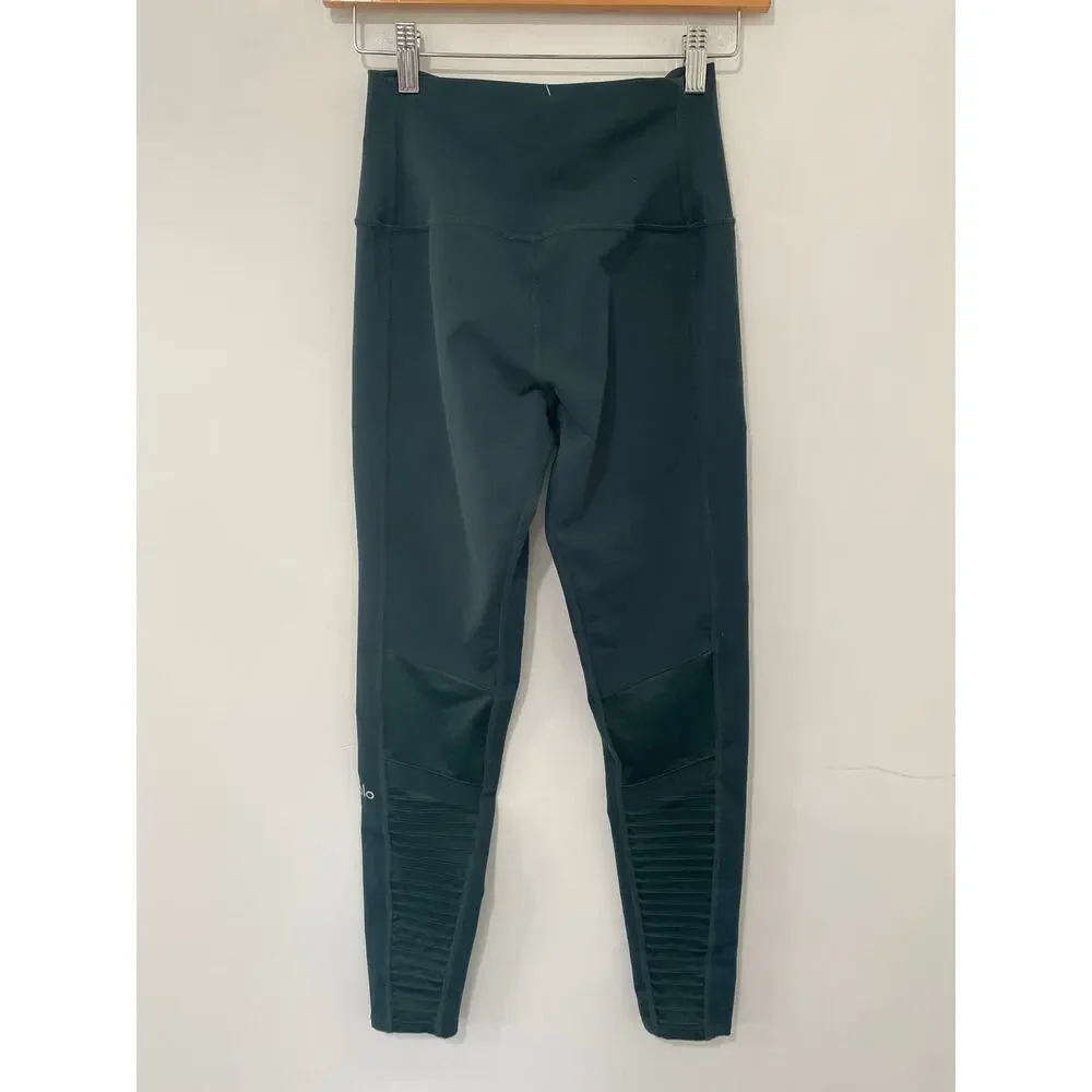 Alo Yoga Moto Leggings Green Size S